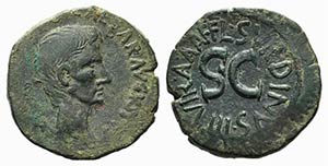 Augustus (27 BC-AD 14). Æ As (27mm, 11.82g, ... 