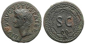 Divus Augustus (died AD 14). Æ Dupondius ... 