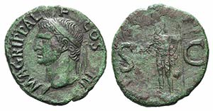 Agrippa (died 12 BC). Æ As (29mm, 10.06g, ... 