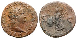 Nero (54-68). Æ As (26mm, 9.29g, 6h). Rome, ... 