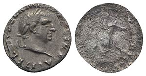 Vitellius (AD 69). Fourrèe Denarius (17mm, ... 