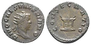 Divus Valerian II (died 258). Radiate (20mm, ... 