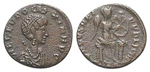 Aelia Eudoxia (Augusta, 400-404). Æ (15mm, ... 