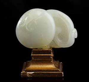 A WHITE JADE CARVING WITH TWO ... 