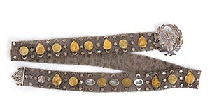 A PARTIALLY GILT SILVER BELT Middle East  ... 