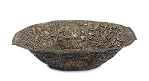 A REPOUSSÉ SILVER LOBED TRAY Indonesia, ... 