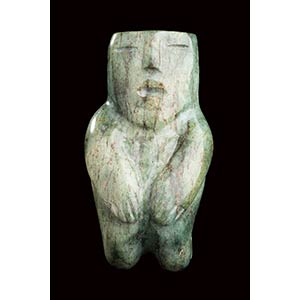 A JADE FIGURE Olmec style  14,2 cm high  ... 