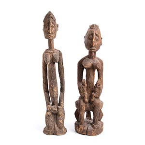 A PAIR OF WOOD FIGURES Mali, Dogon ... 