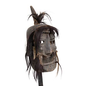 A WOOD AND HAIR MASK Borneo, Dayak ... 
