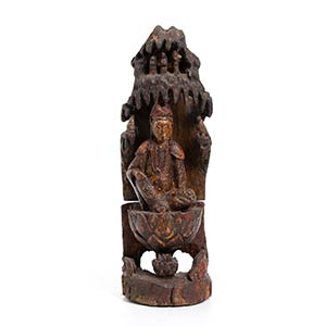 A PAINTED WOOD GUANYIN IN THE ... 