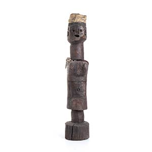 AN WOOD, TEXTILE AND BEADS FIGURE ... 