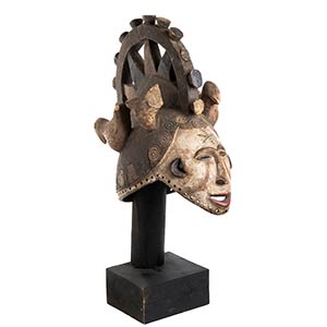 A PAINTED WOOD AGBOGHO MMWO MASK   ... 
