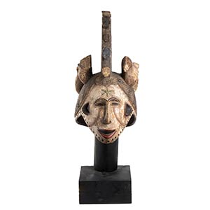 A PAINTED WOOD AGBOGHO MMWO MASK ... 