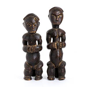 A PAIR OF WOOD FIGURES Gabon, Fang  41 and ... 
