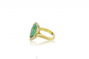 Emerald yellow gold ring  18K ... 