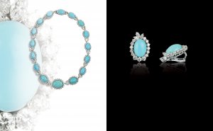Turquoise parure, earrings and necklace  ... 