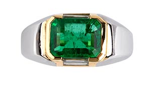 Bulgari emerald ring  18K white ... 