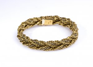 GOLD BRAIDED BRACELETRealized in yellow and ... 