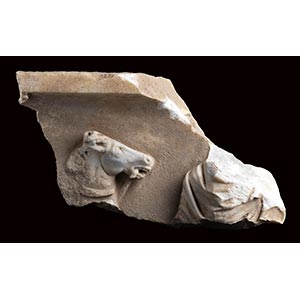 ROMAN MARBLE SLAB WITH AN HORSE RIDER 1st - ... 