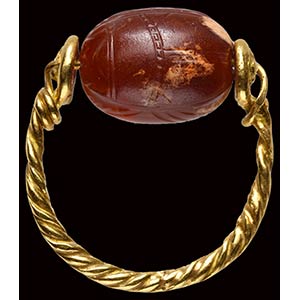 An etruscan carnelian scarab ... 