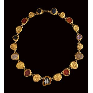 An important modern gold necklace with 10 ... 
