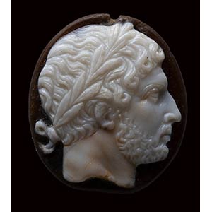 A roman two-layer agate cameo. Portrait of ... 