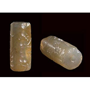 A near-eastern chalcedony cylinder seal. H. ... 