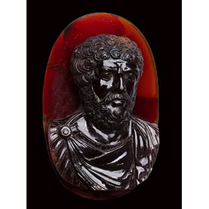 A large agate cameo in high relief. Frontal ... 