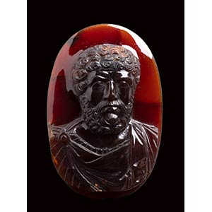 A large agate cameo in high ... 