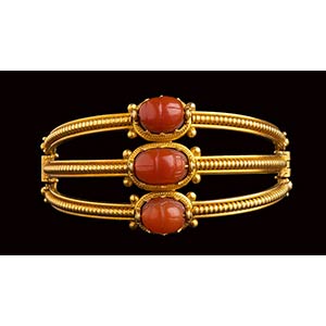 An important gold bracelet with carnelian ... 