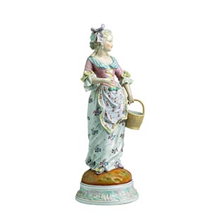 Statue  Statuette of a lady in polychrome ... 