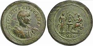 Geta, as Caesar, Medallion, Rome, AD 208 AE ... 