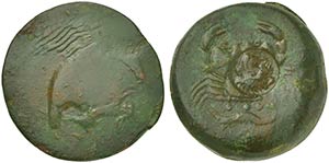 Sicily, Akragas, Tetras, before 406 BC AE (g ... 