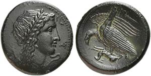 Sicily, Akragas, Bronze, ca. 275-240 BC AE ... 