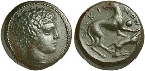 Sicily, Eryx, Onkia, ca. 412-409 BC AE (g ... 