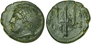 Sicily, Lipara, Bronze, ca. 289-252 BC AE (g ... 