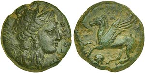Sicily, Nakona, Bronze, ca. 357-317 BC AE (g ... 