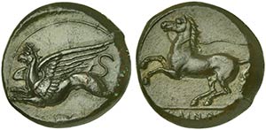 Sicily, Kainon, Bronze, ca. 365 BC AE (g ... 