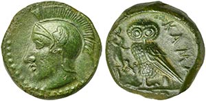 Sicily, Kamarina, Tetras, ca. 420-405 BC AE ... 