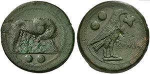 Anonymous, Sextans, Rome, 217-215 BC AE (g ... 