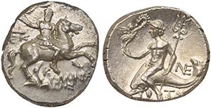 Apulia, Tarentum, Nomos, ca. 240-228 BC AR ... 