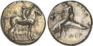 Apulia, Tarentum, Nomos, ca. 302-280 BC AR ... 