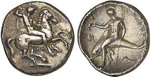 Apulia, Tarentum, Nomos, ca. 332-302 BC AR ... 