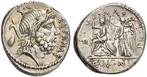 M. Nonius Sufenas, Denarius, Rome, 59 BC AR ... 