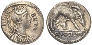 C. Hosidius C.f. Geta, Denarius, Rome, 68 BC ... 