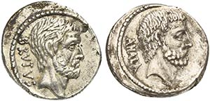 M. Junius Brutus, Denarius, Rome, 54 BC AR ... 