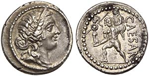 C. Julius Caesar, Denarius, Africa, 47-46 BC ... 