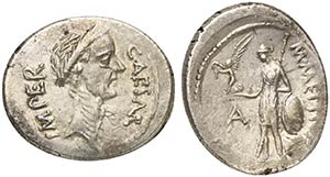 C. Julius Caesar and M. Mettius, Denarius, ... 