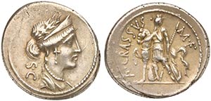 P. Licinius Crassus M.f., Denarius, Rome, 55 ... 