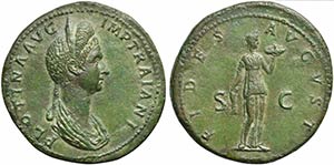 Plotina, Sestertius struck under Trajan, ... 